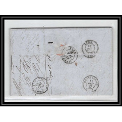 41221 Lettre LAC Allemagne Deutschland Hamburg Tour-T strasbourg 1847 cette France marque d'entree Vorlaufer