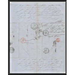 41221 Lettre LAC Allemagne Deutschland Hamburg Tour-T strasbourg 1847 cette France marque d'entree Vorlaufer