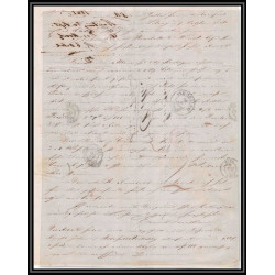 41224 Lettre LAC Allemagne Deutschland Hamburg Tour-T strasbourg 1845 cette France marque d'entree Vorlaufer