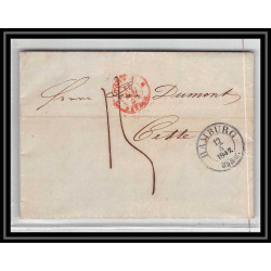 41226 Lettre LAC Allemagne Deutschland Hamburg Tour-T strasbourg 1847 cette France marque d'entree Vorlaufer
