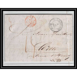 41227 Lettre LAC Allemagne Deutschland Hamburg Tour-T strasbourg 1845 cette France marque d'entree Vorlaufer