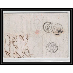 41227 Lettre LAC Allemagne Deutschland Hamburg Tour-T strasbourg 1845 cette France marque d'entree Vorlaufer