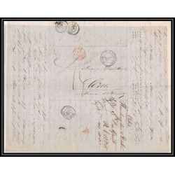 41227 Lettre LAC Allemagne Deutschland Hamburg Tour-T strasbourg 1845 cette France marque d'entree Vorlaufer