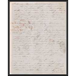 41227 Lettre LAC Allemagne Deutschland Hamburg Tour-T strasbourg 1845 cette France marque d'entree Vorlaufer