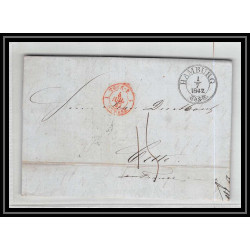 41230 Lettre LAC Allemagne Deutschland Hamburg Tour-T strasbourg 1847 cette France marque d'entree Vorlaufer