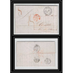 41231 Lettre LAC Allemagne Deutschland Hamburg Tour-T strasbourg 1845 cette France marque d'entree Vorlaufer