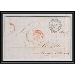 41231 Lettre LAC Allemagne Deutschland Hamburg Tour-T strasbourg 1845 cette France marque d'entree Vorlaufer
