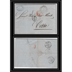 41246 Lettre LAC Allemagne Deutschland Hamburg Tour-T VALENCIENNES 1856 cette France marque d'entree Vorlaufer