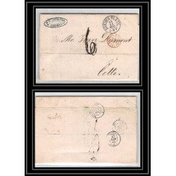41257 Lettre LAC Allemagne Deutschland Bremen Tour-T VALENCIENNES 1855 cette herault France marque d'entree Vorlaufer