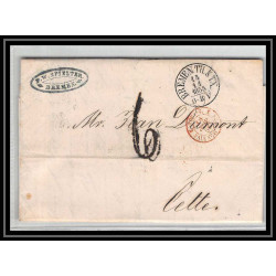 41257 Lettre LAC Allemagne Deutschland Bremen Tour-T VALENCIENNES 1855 cette herault France marque d'entree Vorlaufer