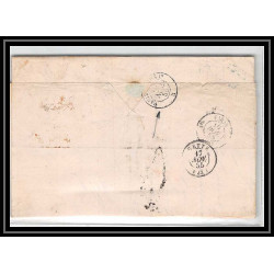 41257 Lettre LAC Allemagne Deutschland Bremen Tour-T VALENCIENNES 1855 cette herault France marque d'entree Vorlaufer