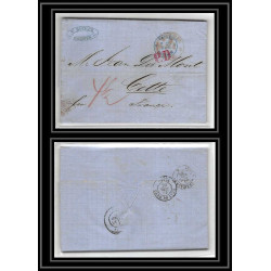 41258 Lettre LAC Allemagne Deutschland Bremen prusse forbach 1868 cette herault France marque d'entree Vorlaufer