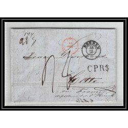 41264 Lettre LAC Allemagne Deutschland Bremen Tour-T VALENCIENNES CPR3 1847 cette herault France marque d'entree