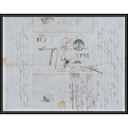 41264 Lettre LAC Allemagne Deutschland Bremen Tour-T VALENCIENNES CPR3 1847 cette herault France marque d'entree