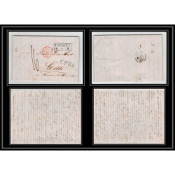 41265 Lettre LAC Allemagne Deutschland Bremen Tour-T VALENCIENNES CPR3 1845 cette herault France marque d'entree