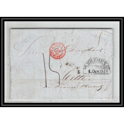 41283 Lettre LAC Allemagne Deutschland Bremen Tour-T VALENCIENNES CPR3 1848 cette herault France marque d'entree