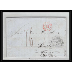 41284 Lettre LAC Allemagne Deutschland Bremen Tour-T VALENCIENNES CPR3 1847 cette herault France marque d'entree