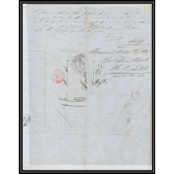 41284 Lettre LAC Allemagne Deutschland Bremen Tour-T VALENCIENNES CPR3 1847 cette herault France marque d'entree