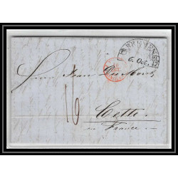 41285 Lettre LAC Allemagne Deutschland Bremen Tour-T VALENCIENNES CPR3 1847 cette ROUTE MOULINS France marque d'entree