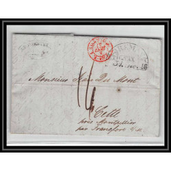 41286 Lettre LAC Allemagne Deutschland Bremen Tour-T VALENCIENNES CPR3 1846 cette route moulins France marque d'entree