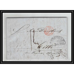 41291 Lettre LAC Allemagne Deutschland Bremen Tour-T VALENCIENNES CPR3 1848 cette route clermont France marque d'entree