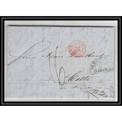 41294 Lettre LAC Allemagne Deutschland Bremen Tour-T VALENCIENNES CPR3 1847 cette herault France marque d'entree