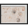 41296 Lettre LAC Allemagne Deutschland Bremen Tour-T strasbourg 1845 cette herault France marque d'entree Vorlaufer