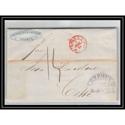 41300 Lettre LAC Allemagne Deutschland Bremen Tour-T VALENCIENNES CPR3 1848 cette herault France marque d'entree