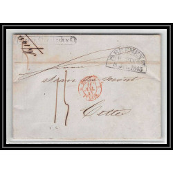 41306 Lettre LAC Allemagne Deutschland Bremen Tour-T strasbourg 1845 cette herault France marque d'entree Vorlaufer