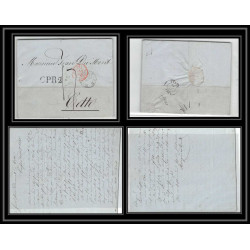 41311 Lettre LAC Allemagne Deutschland Crefeld prusse givet CPR2 1845 cette herault France marque d'entree Vorlaufer