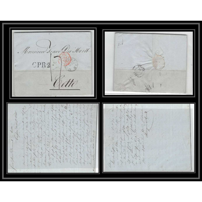 41311 Lettre LAC Allemagne Deutschland Crefeld prusse givet CPR2 1845 cette herault France marque d'entree Vorlaufer