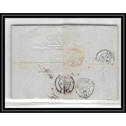 41315 Lettre LAC Allemagne Deutschland Frankfurt Tour-T strasbourg 1845 cette herault France marque d'entree Vorlaufer