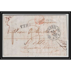 41320 Lettre LAC Allemagne Deutschland Mainz Tour-T strasbourg 1844 TTR2 cette herault France marque d'entree Vorlaufer