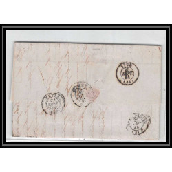 41320 Lettre LAC Allemagne Deutschland Mainz Tour-T strasbourg 1844 TTR2 cette herault France marque d'entree Vorlaufer