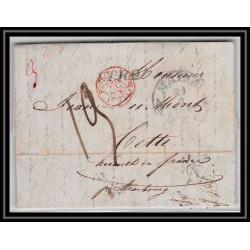 41321 Lettre LAC Allemagne Deutschland Mainz Tour-T strasbourg 1848 cette herault France marque d'entree Vorlaufer
