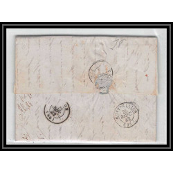 41321 Lettre LAC Allemagne Deutschland Mainz Tour-T strasbourg 1848 cette herault France marque d'entree Vorlaufer