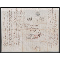 41321 Lettre LAC Allemagne Deutschland Mainz Tour-T strasbourg 1848 cette herault France marque d'entree Vorlaufer