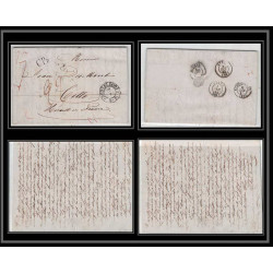 41323 Lettre LAC Allemagne Deutschland dusseldorf CPR2 1844 cette herault France marque d'entree