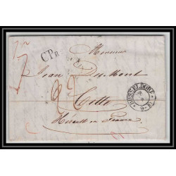 41323 Lettre LAC Allemagne Deutschland dusseldorf CPR2 1844 cette herault France marque d'entree