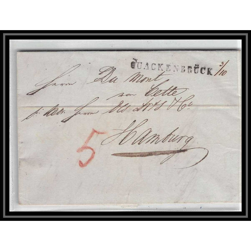 41326 Lettre LAC Allemagne Deutschland quackenbruck quakenbruck POUR HAMBURG 1848
