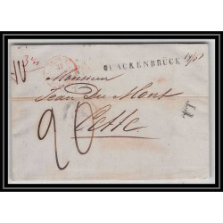 41327 Lettre LAC Allemagne Deutschland quackenbruck Tour-T strasbourg TT 1845 cette herault France marque d'entree