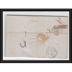 41327 Lettre LAC Allemagne Deutschland quackenbruck Tour-T strasbourg TT 1845 cette herault France marque d'entree