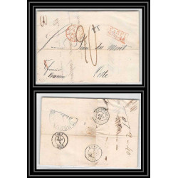 41331 Lettre LAC Allemagne Deutschland Varel Bremen TT Tour-T strasbourg 1846 cette herault France marque d'entree