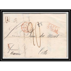 41331 Lettre LAC Allemagne Deutschland Varel Bremen TT Tour-T strasbourg 1846 cette herault France marque d'entree