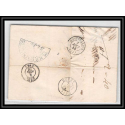 41331 Lettre LAC Allemagne Deutschland Varel Bremen TT Tour-T strasbourg 1846 cette herault France marque d'entree