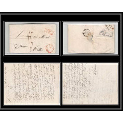 41336 Lettre LAC Allemagne Deutschland Varel Bremen Tour-T VALENCIENNES 1845 cette herault France marque d'entree