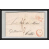 41336 Lettre LAC Allemagne Deutschland Varel Bremen Tour-T VALENCIENNES 1845 cette herault France marque d'entree
