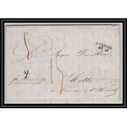 41341 Lettre LAC Allemagne Deutschland wismar Hamburg Tour-T strasbourg TT 1845 cette herault France marque d'entree