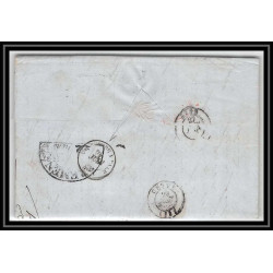 41347 Lettre LAC Allemagne Deutschland Oldenburg Bremen Tour-T strasbourg 1847 cette herault France marque d'entree