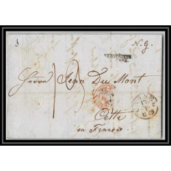 41373 Lettre LAC Allemagne Deutschland Cassel gare Tour-T strasbourg 1849 cette herault France marque d'entree Vorlaufer